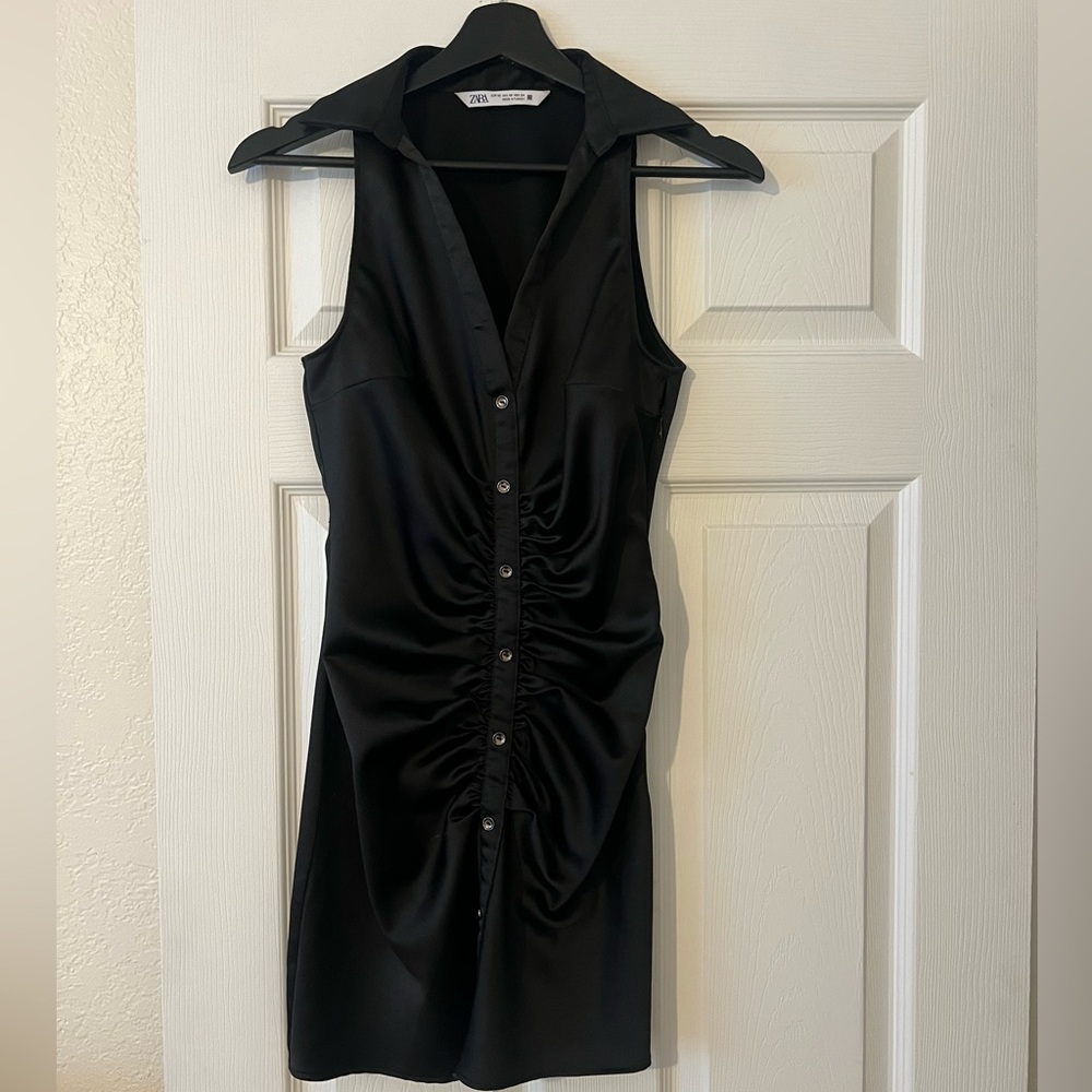 Zara Black Satin Dress